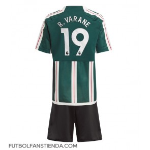 Manchester United Raphael Varane #19 Segunda Equipación Niños 2023-24 Manga Corta (+ Pantalones cortos)